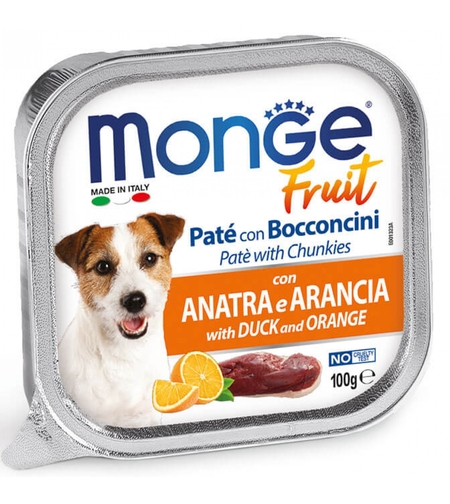 Monge Fruit Dog – пастет с патешко и портокал за кучета, 100 g