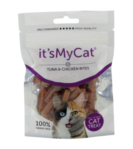 It’s My Cat лакомство за котки, хапки с пилешко и риба тон, 50 г