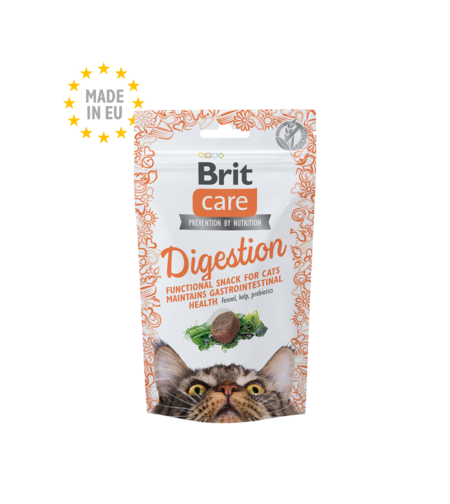 Brit Care Cat Snack Digestion - лакомства за подпомагане на храносмилането с копър и водорасли 50 гр
