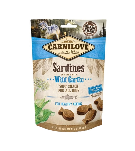 Carnilove меки лакомства, със сардини и див чесън 200 г
