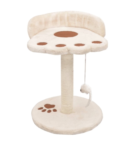 Котешко дърво с един сизален стълб vidaXL, с висяща играчка, 40 cм, бежово