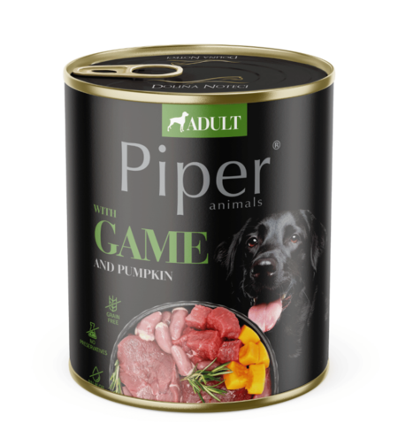 Piper Adult Dog – консервирана храна за кучета  с дивеч, тиква и розмарин, 800 г