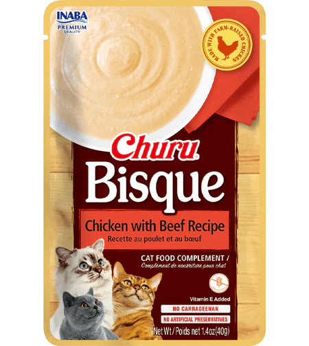 Inaba Bisque Chicken with Beef Recipe - Крем супа за котки с пилешко и телешко, 40 гр