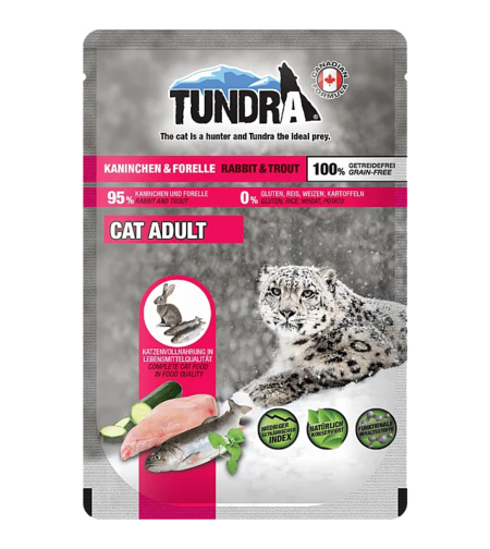 Tundra cat rabbit & trout – пауч за котки със заек и пъстърва 95% | 85 г