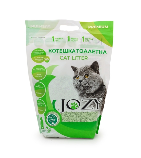 КОТЕШКА ТОАЛЕТНА JOZY ТОФУ, 6 ЛИТРА - 2,5КГ, С АРОМАТ НА ЗЕЛЕН ЧАЙ