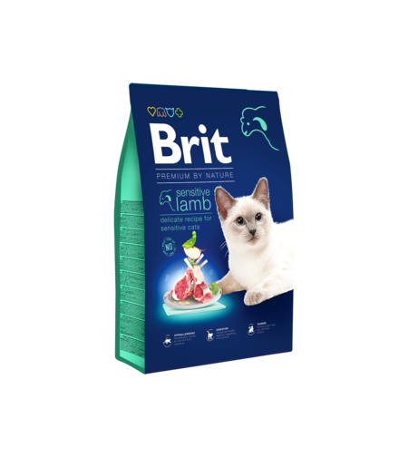 Brit Premium by Nature Cat Sensitive Lamb – храна за котки с чувствителен стомах с агнешко, 300 g / 800 g / 1.5 kg / 8 kg