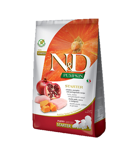 N&D Pumpkin Chicken & Pomegranate Starter Puppy – стартер храна за кученца с пиле и нар, 0.800 kg / 2.5 kg