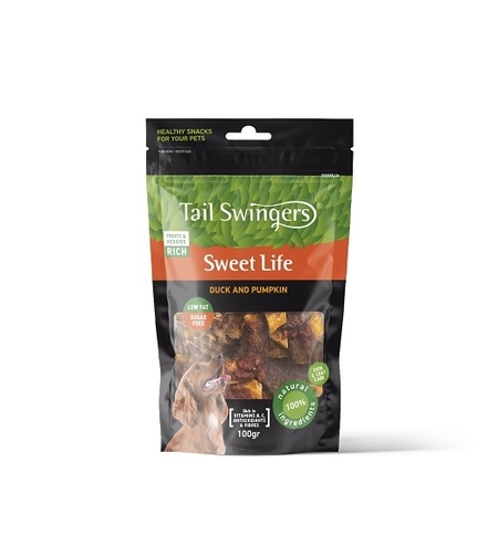 Tail Swingers Sweet Life Патица и Тиква 100 g – Натурално лакомство, зеленчукови хапки за кучета