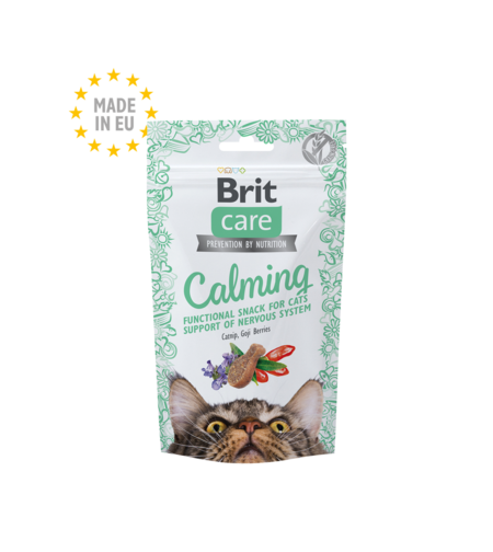 Brit Care Cat Snack Calming - лакомства за котки с успокояващ ефект с вкус на котешка трева и годжи бери 50 гр