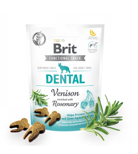 Brit Care Dog Functional Snack Dental Venison - дентално лакомство с еленско и розмарин 150гр.