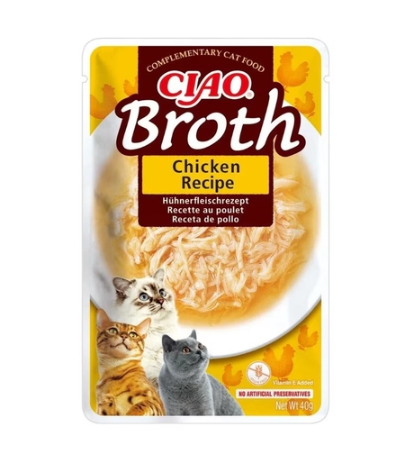 Inaba Broth Chicken - пауч за котки - пилешко месо в бульон, 40 гр.