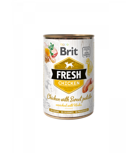Brit Fresh Chicken & Sweet Potato - консервирана храна с пиле и сладък картоф 400г