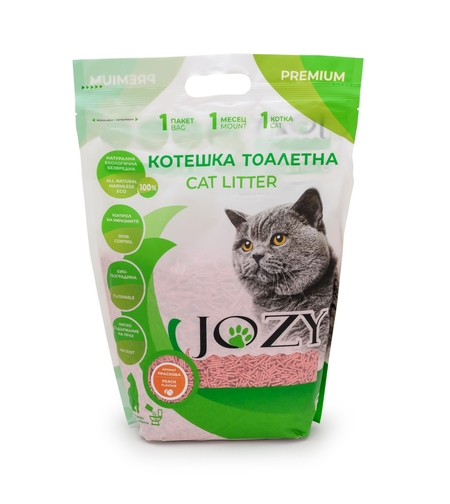 КОТЕШКА ТОАЛЕТНА JOZY ТОФУ, 6 ЛИТРА - 2,5КГ, С АРОМАТ НА ПРАСКОВА
