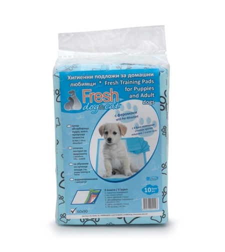 ХИГИЕННИ ПОДЛОЖКИ FRESH С ФЕРОМОНИ И СТИКЕРИ ЗА КУЧЕШКА ТОАЛЕТНА 60х90