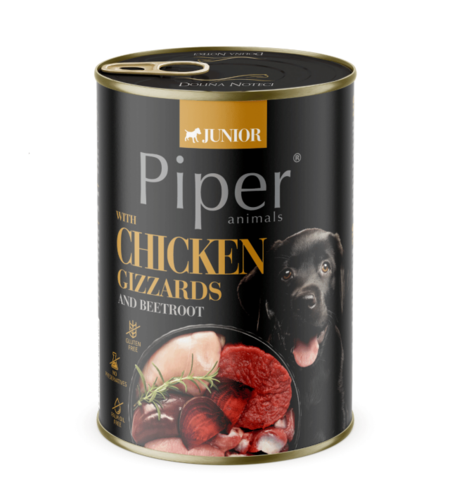 Piper Dog Junior храна за малки кученца с воденички и цвекло, 400 г