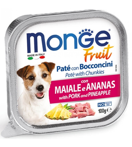 Monge Fruit Dog – пастет със свинско и ананас за кучета, 100 g