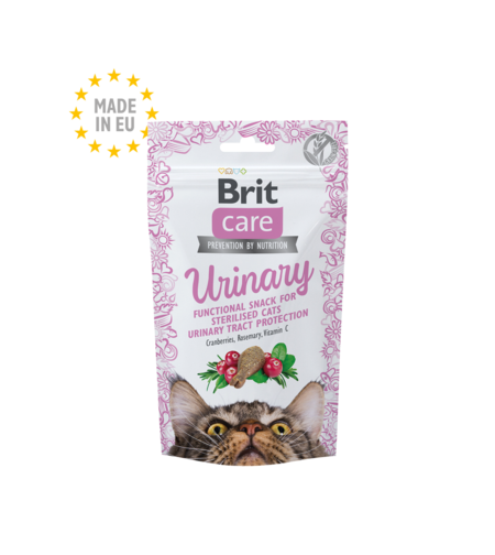 Brit Care Cat Snack Urinary - лакомства за кастрирани котки с боровинки и розмарин 50 гр