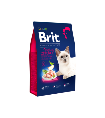 Brit Premium by Nature Cat Sterilized Chicken – храна за кастрирани котки с пилешко, 300 g / 1.5 kg / 8 kg