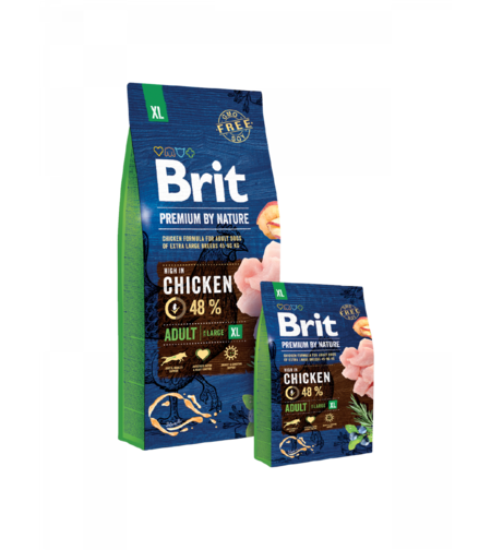 Brit Premium by Nature Adult XL – 48% прясно пилешко – храна за едри породи, 3 kg / 15 kg