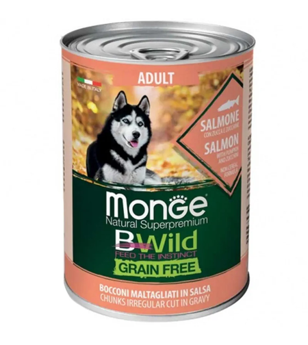 Monge BWild Grain Free Adult Dog Salmon – консерва със сьомга и тиква, 400 g