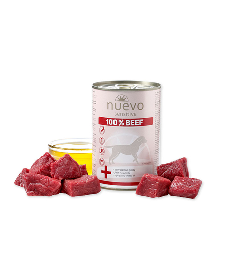 Nuevo Dog Sensitive Beef - говеждо, 100% един източник на протеин 400 гр