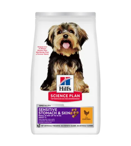 Hill's Science Plan Small&Mini Sensitive Stomach&Skin Adult с пилешко
