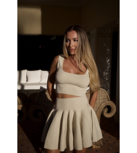 Sculpted Knit Set Oat Milk