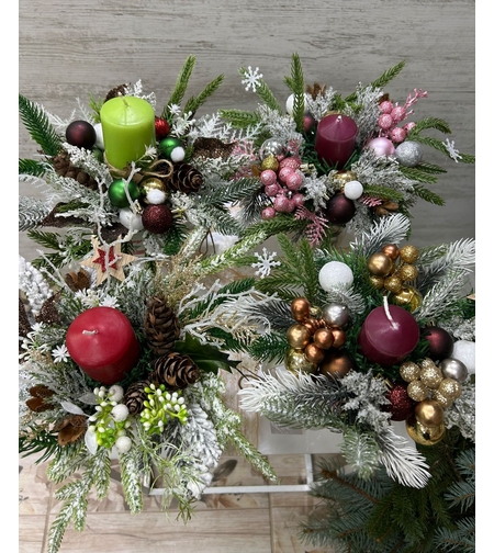 КОЛЕДНИ свещници в чаша /дебела свещ