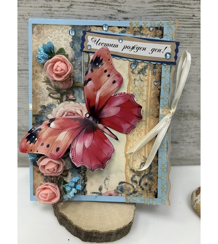 Картичка за рожден ден с пеперуди от KARI Art