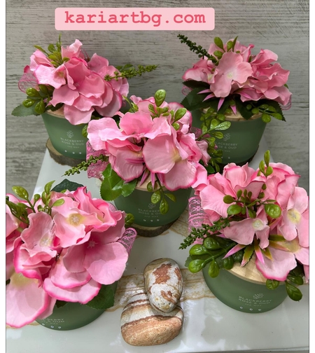 Зелена с ХОРТЕНЗИЯ