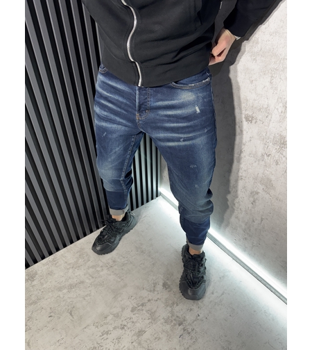 Мъжки Дънки Тъмносини със Светлосенки 12362