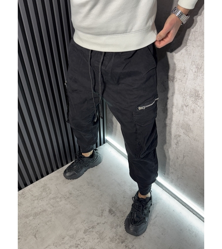 Мъжки Дънков Карго Панталон с Ципове