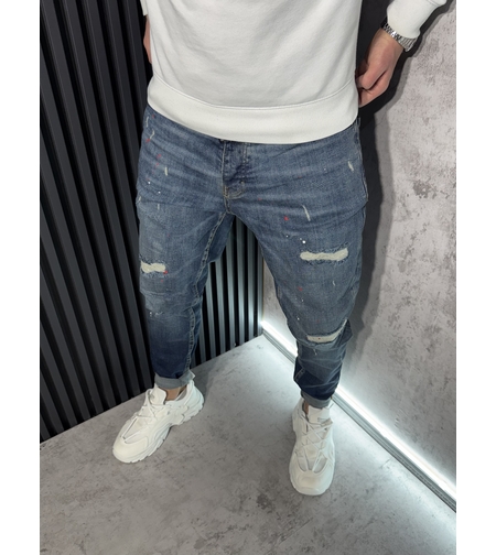 Мъжки Дънки в Синьо с Кръпки - 352 R3