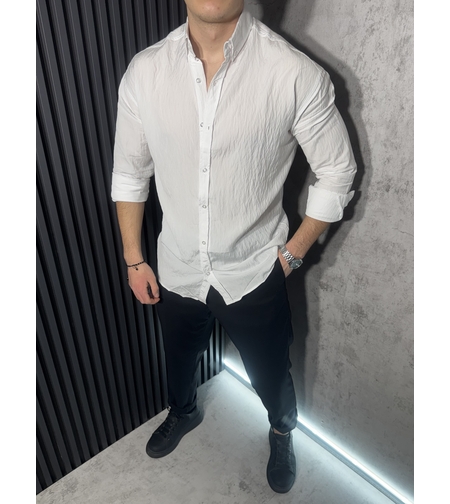 Мъжка Елегантна Риза в Бял Цвят