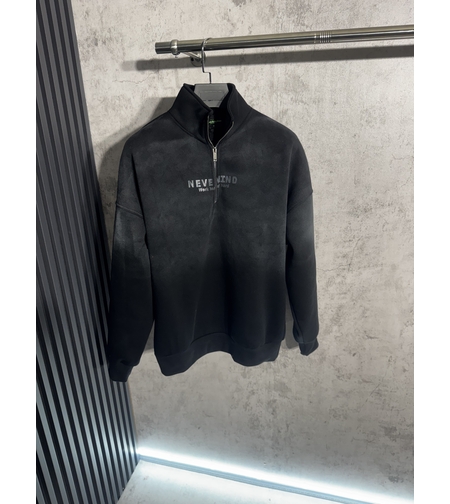 Блуза Oversize с Висока Яка и Цип