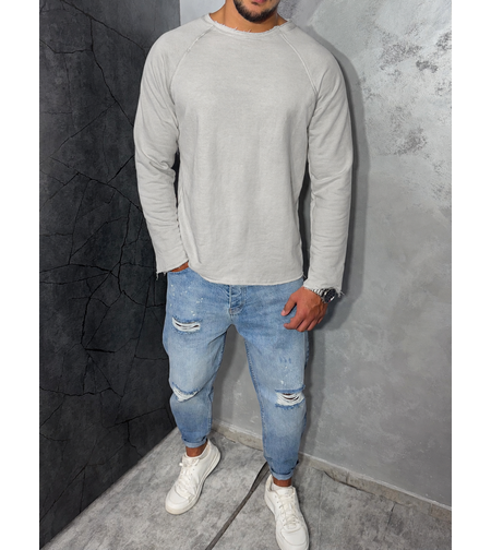 Мъжка Oversize Блуза с Външни Шевове в Сив Цвят 180