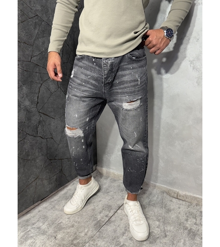 Мъжки Boyfriend Дънки в Тъмносив Цвят 3386