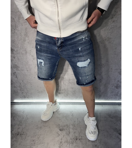 Мъжки Къси Дънки с Кръпки 743 1
