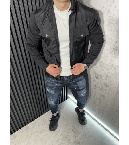 Мъжко Спортно-Елегантно Яке Шушляково с Плетени Ръкави