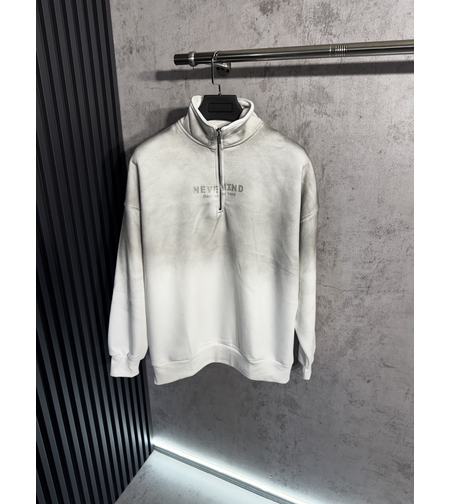 Блуза Oversize с Висока Яка и Цип