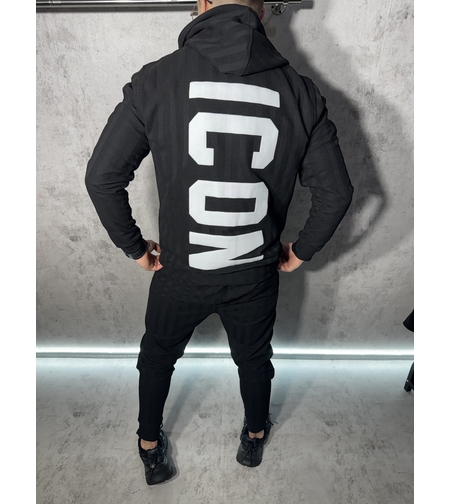 Спортен Екип в Черно с Надпис