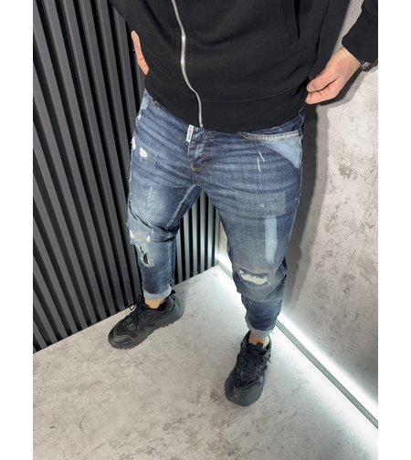 Мъжки Дънки в Синьо с Кръпки - 273 R1