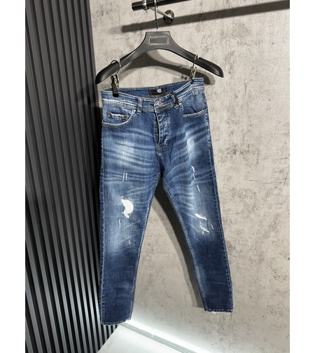 Мъжки Дънки Slim Fit с Кръпки