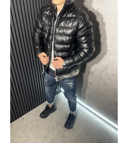 Мъжко Зимно Яке от Еко кожа