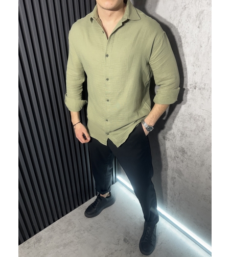 Ленена Риза в Маслено-Зелен Цвят