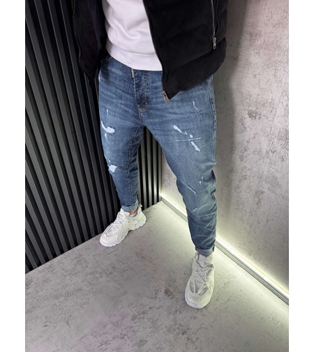 Мъжки Дънки Сини с Леки Разкъсвания 352 4