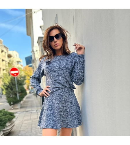 Ежедневен сет от 2 части – Синьо-сив меланж