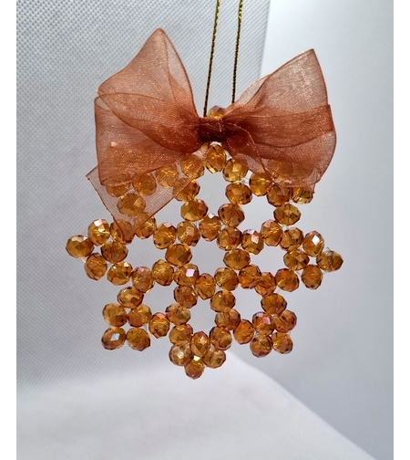 Ръчно изработена снежинка от стъклени кристали