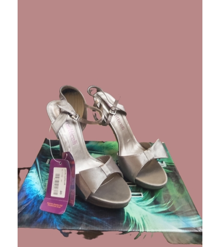 Дамски сиви сандали с  фейшън панделка 40 № Последни бройки