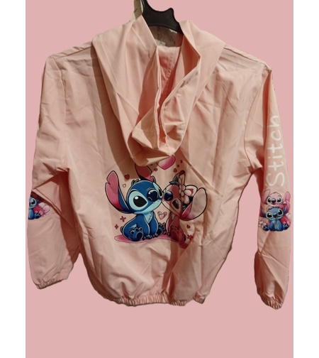 Детско яке Стич розово за момичета на 12,13 години